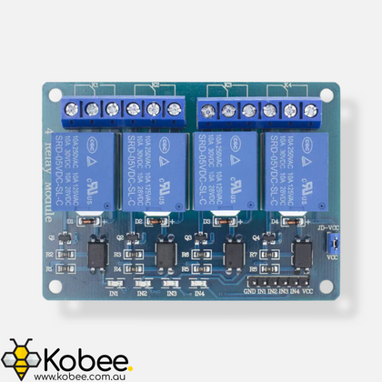 12V Quad Channel Relay Module 10A - - - - Kobee