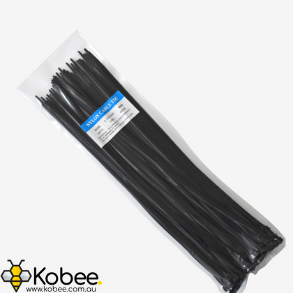 3mm UV Stabalised Nylon Cable Ties / ZIP Ties - 100 Pack - - - - Kobee