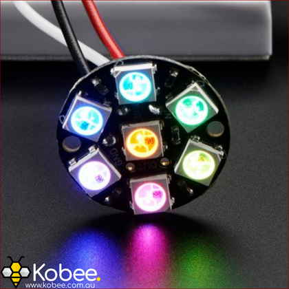 7 LED RGB Neopixel Circle- WS2812B - - - - Kobee