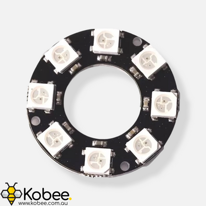 8 LED RGB Neopixel Ring - WS2812B - - - - Kobee