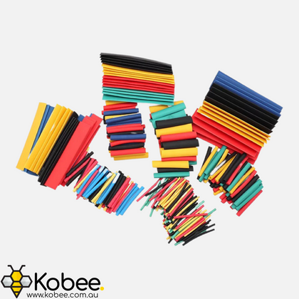 Pre-Cut Multi-Colored Heat Shrink Pack Kit - 328 Pcs - - - - Kobee