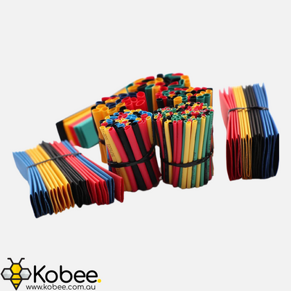 Pre-Cut Multi-Colored Heat Shrink Pack Kit - 328 Pcs - - - - Kobee