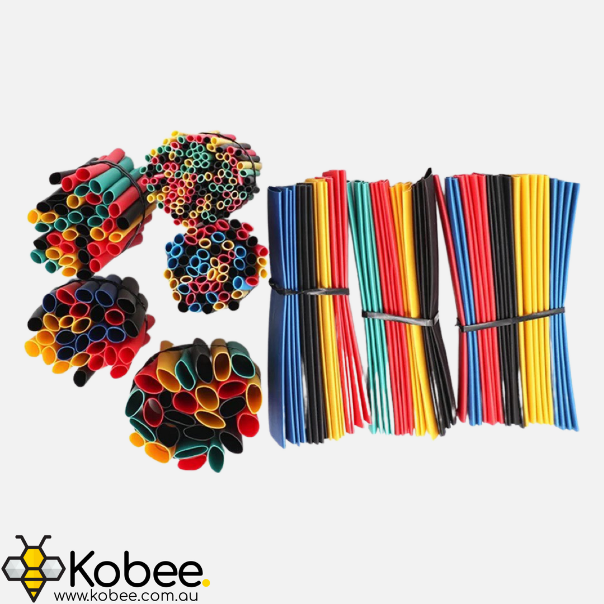 Pre-Cut Multi-Colored Heat Shrink Pack Kit - 328 Pcs - - - - Kobee