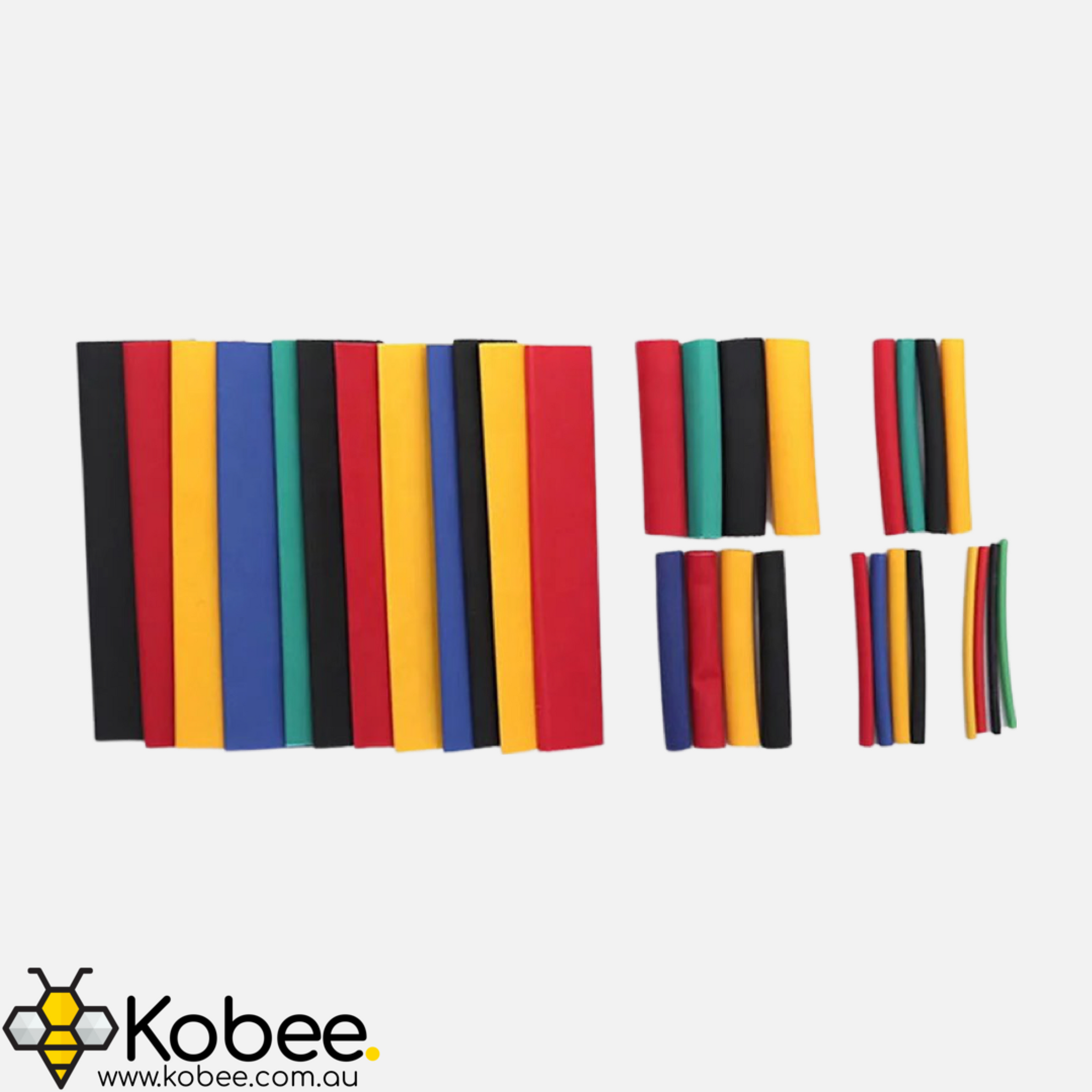 Pre-Cut Multi-Colored Heat Shrink Pack Kit - 328 Pcs - - - - Kobee
