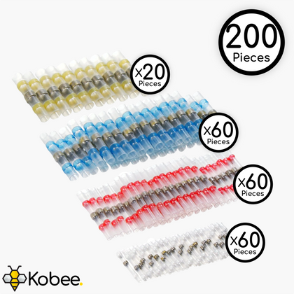 Solder Sleeve Wire Splice Terminators - 200 Pack - - - - Kobee